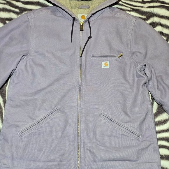 Carhartt WJ141 -563- Purple Sage insulated zip-up hoodie jacket women L lavander - Picture 4 of 10